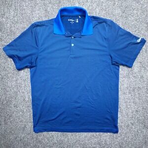 Walter Hagen Men's‎ Golf Polo Shirt Medium Blue Striped Performance Stretch